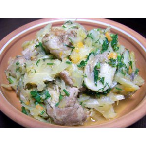 Рецепт Свинина, тушенная с капустой