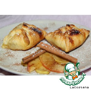 Рецепт Слоеная ватрушка с карамельным  яблоком