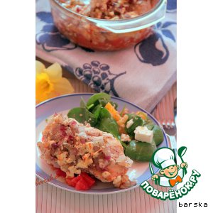 Рецепт Куриные грудки на томатной сальсе, под  брынзой