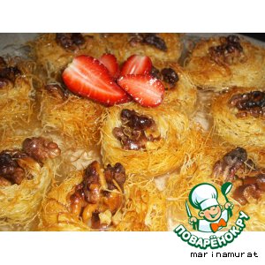 Рецепт: Арабские сладости Птичье гнездо Ощ аль асфур