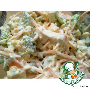 Рецепт Салат со свежей брокколи "Сочный"