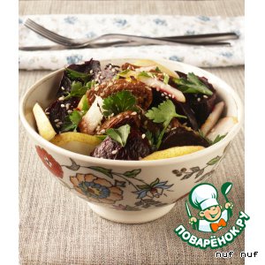 Рецепт Простой салат со свeклой и азиатской грушей