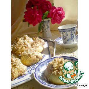 Рецепт Печенье с медом, кунжутом и орехами