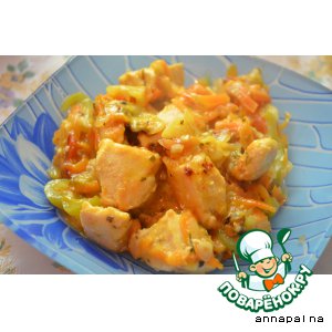 Рецепт: Куриное филе с овощами