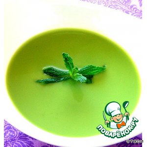 Рецепт: Мятный суп из свежего зеленого горошка