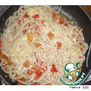 Рецепт Спагетти с сыром, помидорами и базиликом