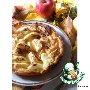 Рецепт Яблочный пирог с карамельно-сливочной заливкой "Яблочная осень"