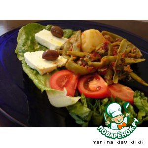 Рецепт: Зеленая фасоль "Фасолаки"  с картошкой
