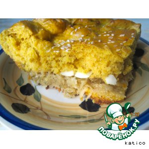 Рецепт Тыквенно-сырный пирог с капустой и яйцом