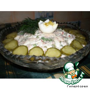 Рецепт Салат с фасолью и утиным мясом "Царский"