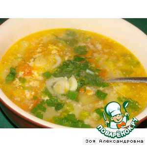 Рецепт Овощной суп с яйцом