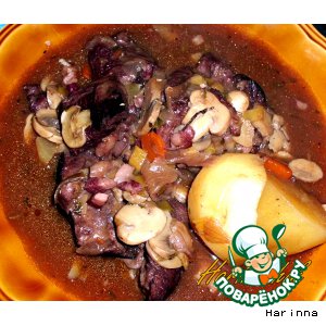 Рецепт Говядина по-бургундски  (Boeuf bourguignon)