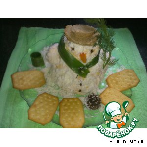 Рецепт: Новогодняя закуска "Снеговик"