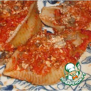 Рецепт Фаршированные ракушки под томатным соусом