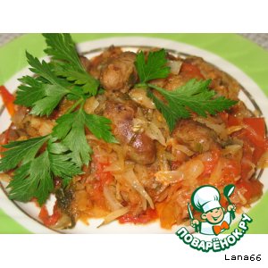 Рецепт Капуста  с  куриными  сердечками от  Ланы