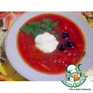 Рецепт Борщ с грибами по-кубански