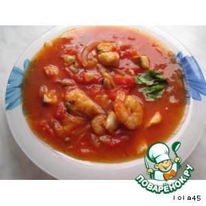 Рецепт Томатный суп с морепродуктами