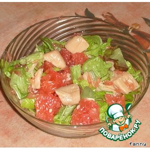 Рецепт Салат из грейпфрутов и гребешков
