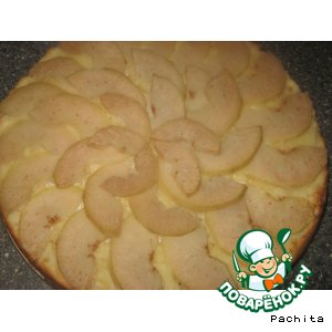 Рецепт Творожный грушевый пирог с орехами