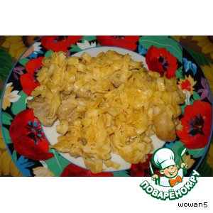 Рецепт Макароны с курицей под сырным соусом