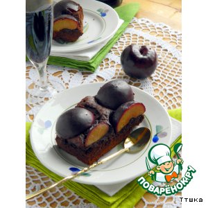 Рецепт Острый шоколадный торт со сливами/ Torta piccante di cioccolato e prugne