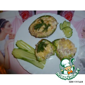 Рецепт Авокадо, запеченное с курицей "Загадка"