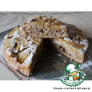 Рецепт Яблочный татен с орехами и овсяными хлопьями