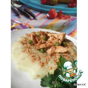 Рецепт Куриные полоски на картофельном кольце