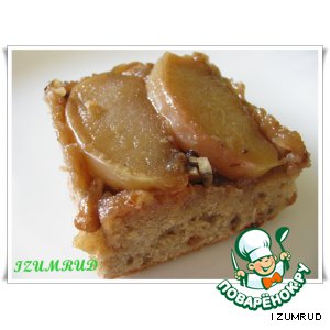Рецепт Перевeрнутый кекс с яблоками и грецкими орехами