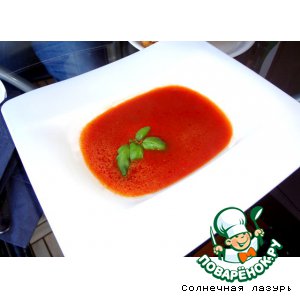 Рецепт Итальянский томатный суп-пюре с моцареллой и базиликом