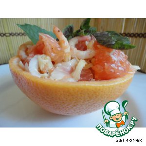 Рецепт Салат с креветками и грейпфрутом