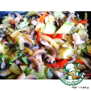 Рецепт Овощи и грибы в воке