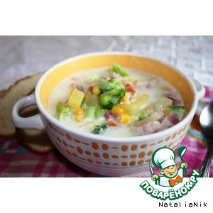 Рецепт Сливочный суп с брокколи и беконом