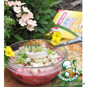 Рецепт Летний суп с кальмарами и сырными булочками "Семейный обед"