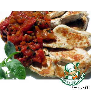 Рецепт Куриное филе в томатном соусе с базиликом