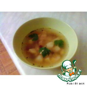 Рецепт Куриный суп с консервированной фасолью