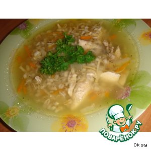 Рецепт Куриный суп с перловой крупой