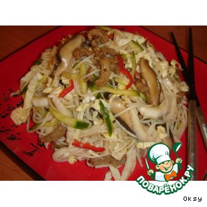 Рецепт Салат из пекинской капусты с грибами шиитаке