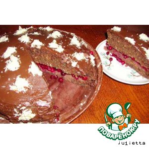 Рецепт Торт шоколадно-кокосово-брусничный
