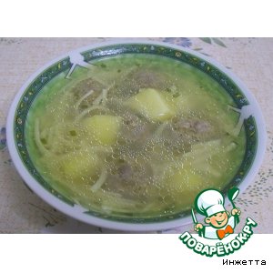 Рецепт Вермишелевый суп с фрикадельками