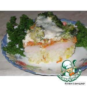 Рецепт Запеканка из рыбы с брокколи