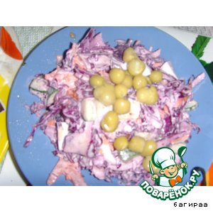 Рецепт: Салат из краснокочанной капусты "Запасной вариант"