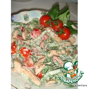 Рецепт Куриный салат со шпинатом