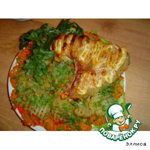 Рецепт Индюшиное крыло, запеченное с овощным гарниром
