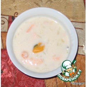 Рецепт Сливочный суп из морепродуктов