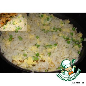 Рецепт Жаренный рис с зеленым горошком и яйцом