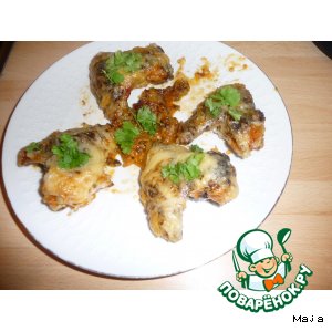 Рецепт Куриные крылышки в чесночном соусе с сыром