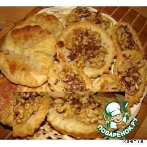Рецепт Вертушки и корзиночки с грецкими орехами