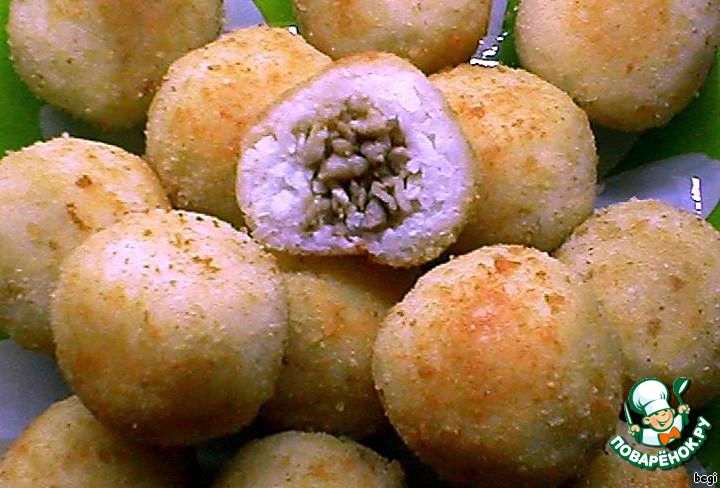 Заполнение шариков моцареллой