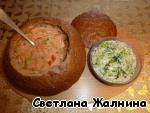 Украинский борщ в хлебе - пошаговый рецепт приготовления с фото